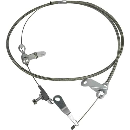 Stainless Steel Braided Throttle Cable Kickdown Line Wire Accessories Compatible with Ford C4 Transmission, Sliver