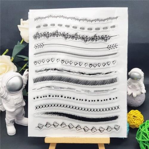14*18CM Flower Line Transparent Clear Stamps / Silicone Seals Roller Stamp For DIY Scrapbooking Photo Album/Card Making