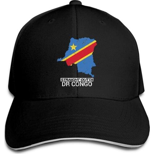 Straight Outta Democratic Republic Of The Congo ( DRC ) Country Map & Flag fishing sun hat R300 Graphic Mens Women‘s caps