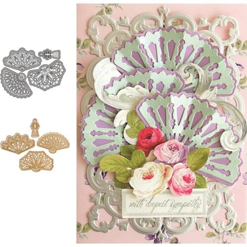 Fan Lace Metal Cutting Dies Stamps Dies Scrapbooking Mold Cut DIY Handmade Tools Craft Decoration Metal Cutting Dies New 2021
