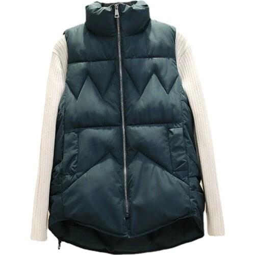 Women Winter Short Windproof Vest Coat Outwear Overcoat Oversized Puffer Jacket Cotton Padded Parkas