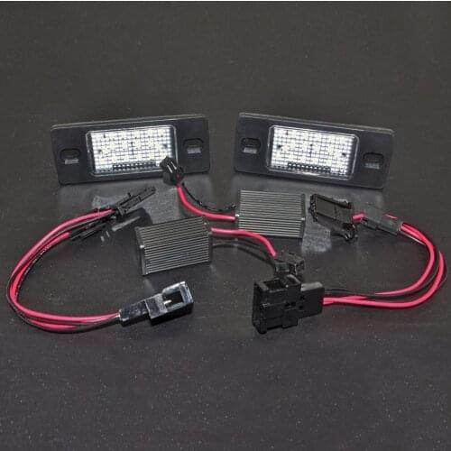 1 Pair Canbus Error Free White 18SMD LED Number License Plate Lights For VW Touareg Tiguan Golf 5 Passat B5 5D Touring