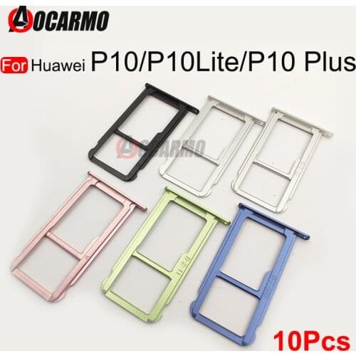 10PCS For Huawei P10 Plus Sim Card Tray Holder Micro SD For Huawei P10 Lite Replacement Part