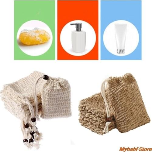 10pcs Natural Sisal Hemp Soap Bag Ramie Mesh Soap Storage Bag Foam Maker Bubble Foaming Net Soap Bag Organizer Bathroom Supplies