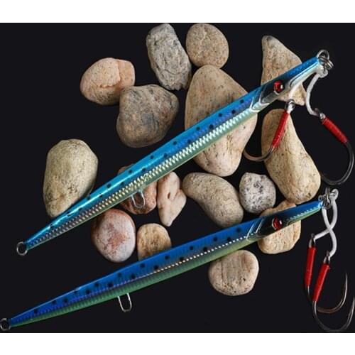 2PCS Slow Jig Deep sea Fishing Jigging Glow Zebra Jigbait Spoon Lure Hook baits 320g