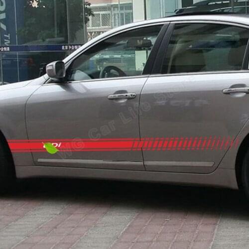 2pcs Car Styling DIY Sticker For Hyundai GDI Vinyl Film Decals Car Side Stripes Skirts Graphics