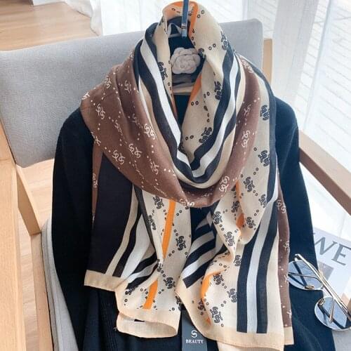 2021 Fashion Newest Printed Cotton Viscose Scarf Shawls Wraps Hijabs 3Colors 10pcs/lot