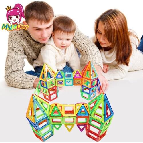 162PCS/Set 3D Assemblage Building Blocks Model Kit Mini Magnetic Constructor Diy Enlighten Bricks Educational Kids Gifts