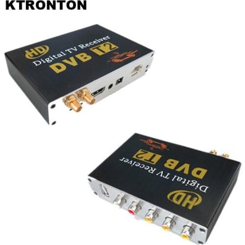 80-110km/h Car DVB-T2 Digital TV Receiver Box with Dual Tuner Antennas and MPEG4 AVC/H.264 HDMI USB CVBS Multimedia play and PVR