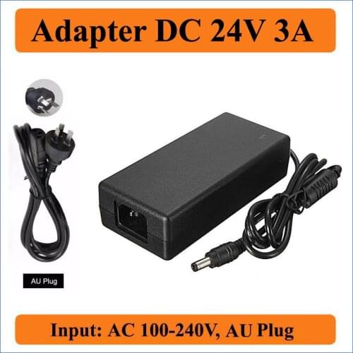 24V 3A AU Plug AC DC Adapter AC100V-240V Converter to DC 24V 3000mAh 72W Power Supply Charger DC 5.5*2.1mm for LED Strips Light