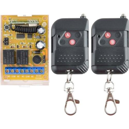 DC 12V DC 24V RF Wireless Remote Control Lighting Switch System 2 CH Relay Receiver With 4 colors Transmitter For Smart Home