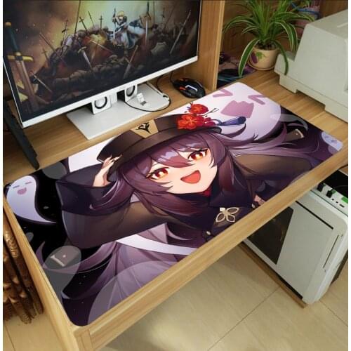 Game Genshin Impact Hu tao Large Mouse Pad Thicken Laptop Gaming Mice Mat Desk Keyboard Mat Anti-Slip Playmat Cosplay Boy Gift