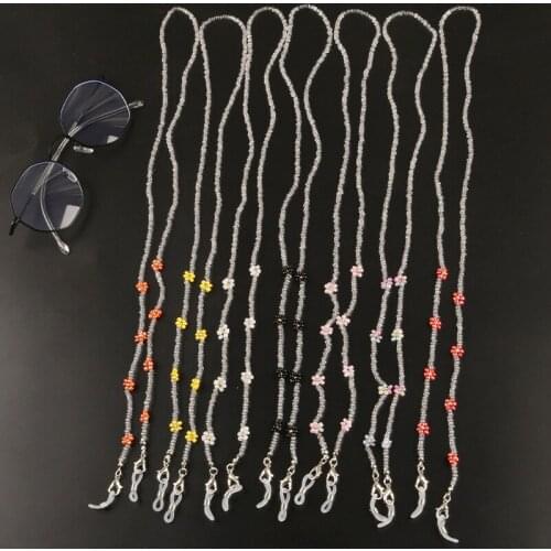 Fashion Glasses Chain Holder Flower Beaded Anti-lost Glasses Holder Strap Sunglasses Lanyard Eyewear Braid Necklace Accessories