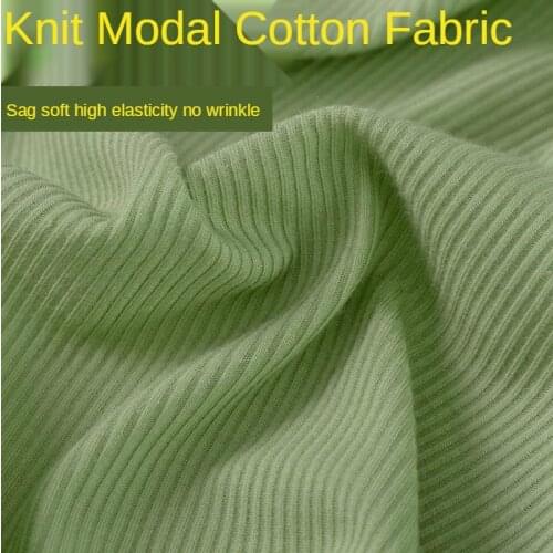 Stretch Knitted Modal Cotton Fabric By The Meter for Kids Clothes Underwear Pajamas Thin Thread Elasticity Cloth Plain White Per