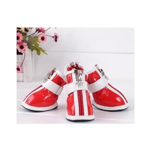 Hot and the most popular non-slip Dog Pet Boots PU Waterproof Pet Shoes Booties Waterproof Rain cat dog big Pet shoes waterproof