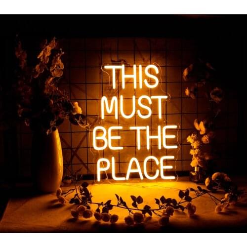 Custom neon monochrome/seven-color dazzling RGB lighting THIS MUST BE THE PLACE Sign For Wall Bar Restaurant Wedding D