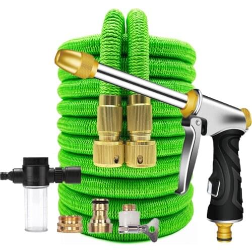 Garden Hose Set With Metal Spray Gun Expandable Magic Watering Hose High Pressure Car Wash Hose Hidrolavadora Garden Accessories
