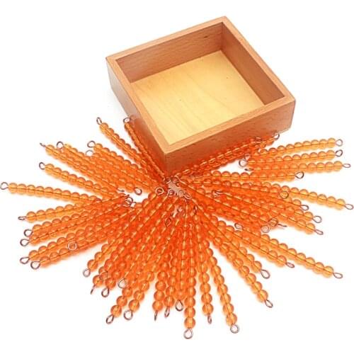 Montessori Materials 45Pcs Golden Beads Decimal Number System Binary System Thousand Carry System Preschool Education for Child