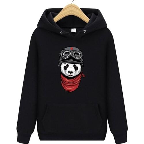 Men Women Hipster Animal Panda Lertter Print Sweatshirts Men Funny Solid Cotton Swag Hooded Hoodies Brand Autum Winter Clothing