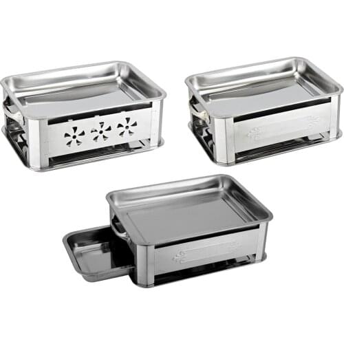 Charcoal BBQ Grill Set, Stainless Steel Portable Charcoal Barbecue Grill