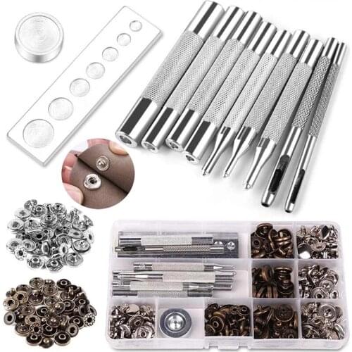 LMDZ Leather Snap Fasteners Kit,Metal Snaps with Setting Tools for Leather, 2 Color Clothing Snaps Kit for Clothing