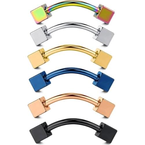 Stainless Steel 16G Curved Barbell Earrings Piercing Jewelry 8mm 10mm Rook Cartilage Tragus Eyebrow 3mm