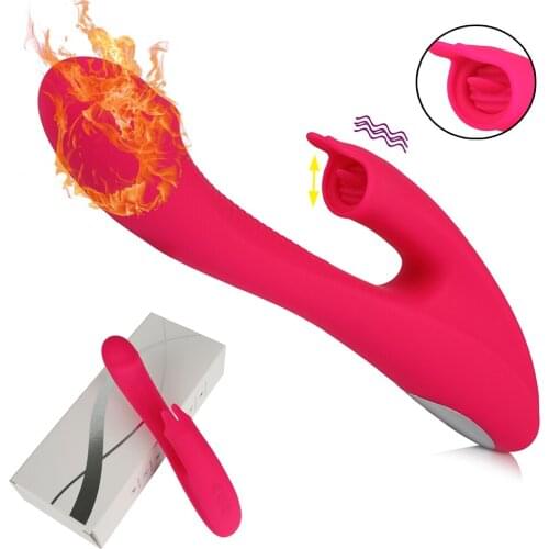 Sex Tongue Vibrator Licking Clitoris Stimulator Vibrador 10 Mode G-spot Heating Dildo Vibrators Adult Toys for Woman Masturbator