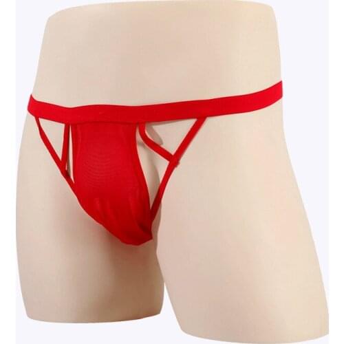 Sexy See-through Mesh Breathable Mens Sexy Underwear Hollow Briefs Hip T-Back T-Shaped Panties Mens Underwear Penis