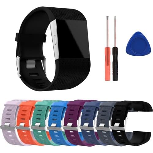 Silicone Watch Strap for Fitbit Surge Smart Watch Band Bracelet Replacement Wristbands Belt with Screwdriver For Fitbit Surge