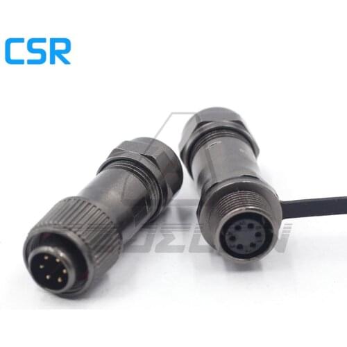 ST12 6pin Metal waterproof connector IP67 male and female wire connector