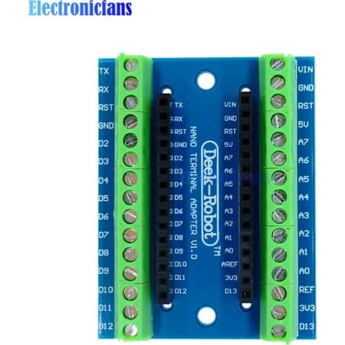 1Pcs Standard Terminal Adapter Board for Arduino Nano V3.0 AVR ATMEGA328P ATMEGA328P-AU Module 100% Origin