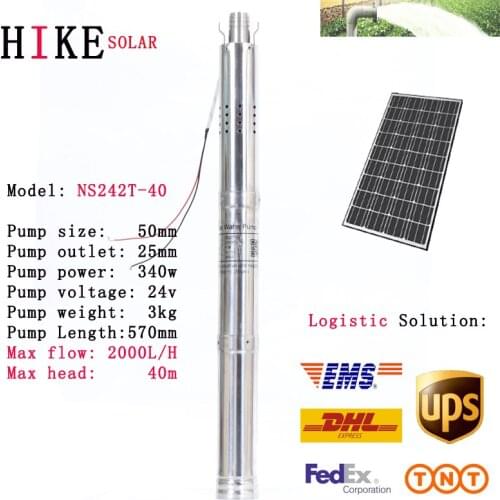 Hike solar equipment Stainless steel pump High pressure 2 inches screw solar pump for deep well Model NS242T-40