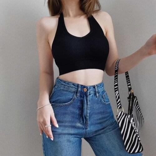 TVVOVVIN Super Easy To Wear Self-contained Bra 2021 New Thread Beautiful Back Hanging Neck Inner Strap Tube Top Vest M5ZD