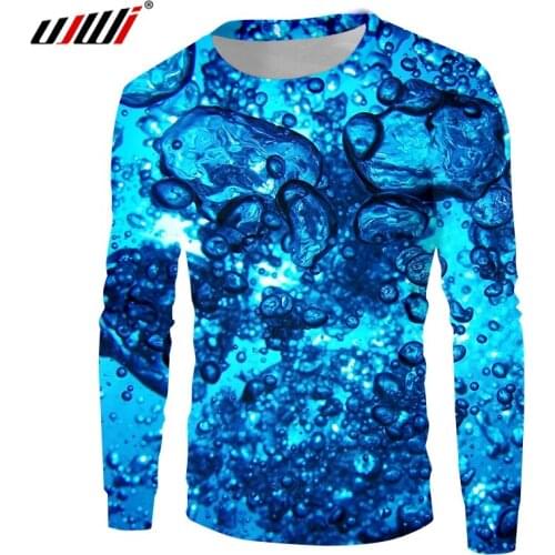 UJWI Man New Lovely Pullovers 3D Printed Water Droplets Ocean Sets Summer Casual Big Size 5XL Garment Mens Spring Sweatshirt