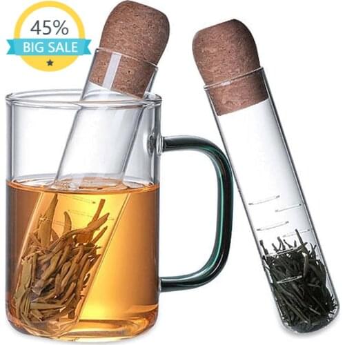 Universal Glass Tea Strainer Cork Glass Bottle Transparent Glass Tea Strainer Infuser Bulk Tea Strainer Brewing Tea Filter