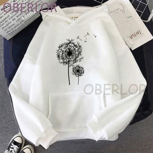Vintage Dandelion Harajuku Good Quality Woman Hoodies Autumn Casual Loose Women Sweatshirts O-Neck Hooded Pullovers Long Sleeve