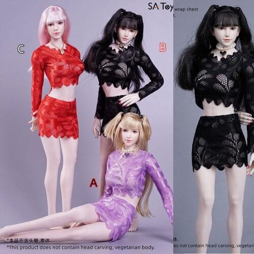 Satoys 1/6 Female Soldier Clothing Accessories High-elastic Wrapped Breast Pack Hip Skirt Fit 12'' Action Figure Body