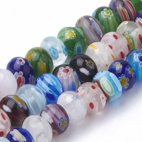 10 Strand Mix Color Handmade Millefiori Lampwork Beads Strands for jewelry making DIY Bracelet Necklace F80