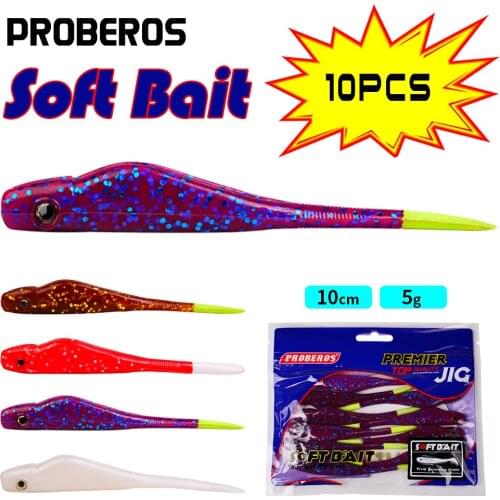 PROBEROS 10Pcs Fishing Soft Lures 10cm-5g Silicone Shad Baits Swimbait Wobblers Artificial Softbait Lures For Trout Pesca Isca