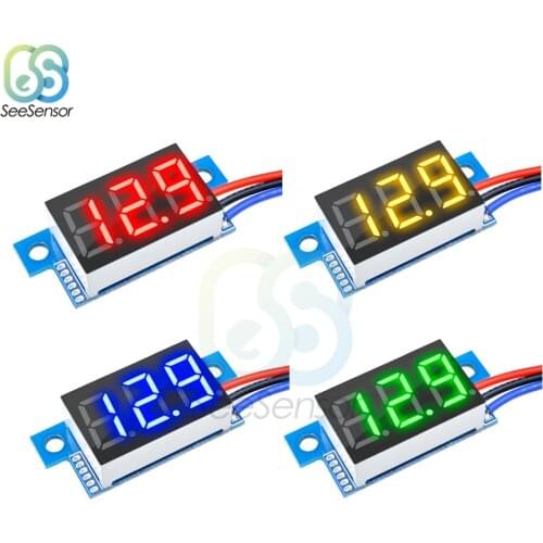 0.36 inch DC 0-100V 3-Wire Mini Gauge Voltage Meter Voltmeter LED Display Digital Panel Voltage Tester Detector Monitor Tools