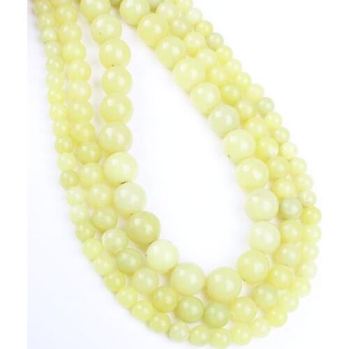 4-8mm Natural Semi-precious Lemon Yellow Stone Loose Beads Beadwork Bracelet Necklace Chain DIY Jewelry Making Accessories B63