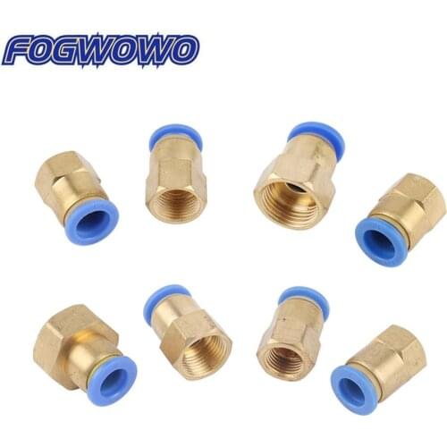5 Pcs Hose Interface 10/12mm To 1/8",1/4",3/8",1/2" Female Thread Brass Slip Lock Quick Connector Garden Irrigation Tools