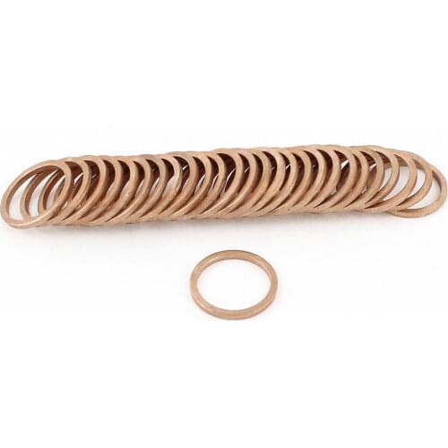 50Pcs 18mmx22mmx2mm Flat Crush Copper Washer Seal Ring Fitting Gasket