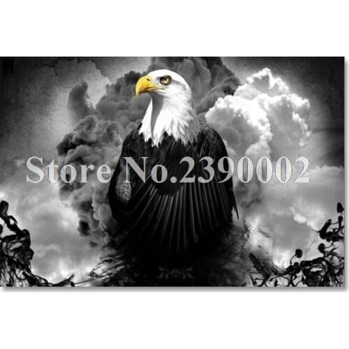 5D DIY Diamond Embroidery black eagle Diamond Painting Cross Stitch Kits Full Diamond Mosaic Home Decoration animal Needlework