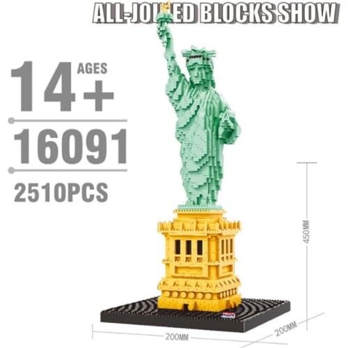 Balody World Famous Architecture block Statue Of Liberty Plastic Construction Micro white house Bricks Educational Kid Toy gift