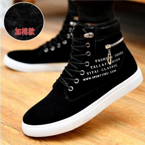 Big size 38-47 Men Boots 2020 Fashion High Top casual sneakers Men Plush warm Ankle snow Boots Chelsea Boots Zapatos De Hombre