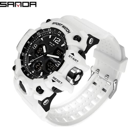 SANDA Top Brand Sports Men Watch Military Quartz Watch Men Waterproof Luminous Clock Shockproof Multifunction Watch Мужские часы