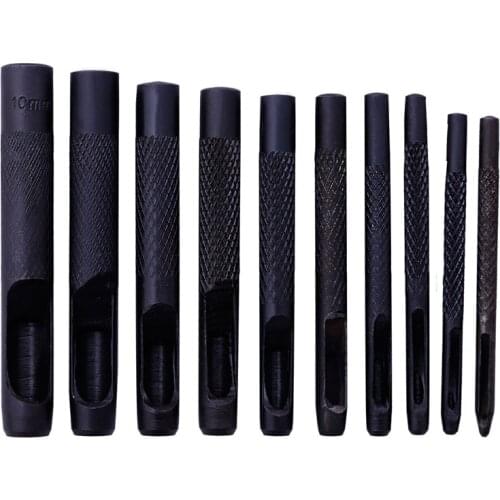 1mm-10mm Round Carbon Steel Leather Craft Shank Hollow Hole Punch for Leather Belt Band Gasket Punch Tools Leather Hole Punches