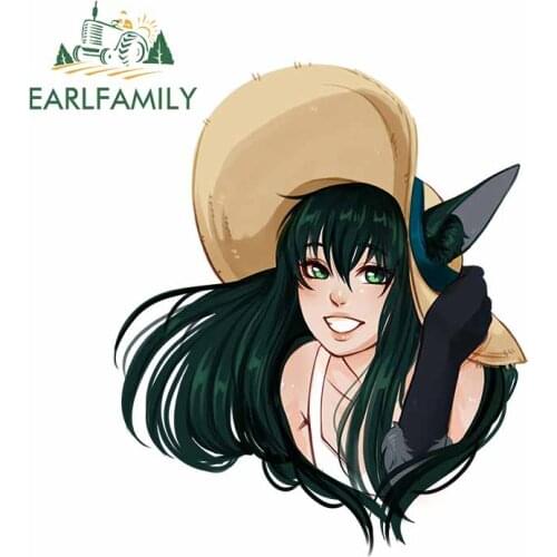 EARLFAMILY 13cm x 11.1cm For Monstergirl Car Stickers Vinyl Material Decal Car Door Protector Anime Cartoon Graphics Decor