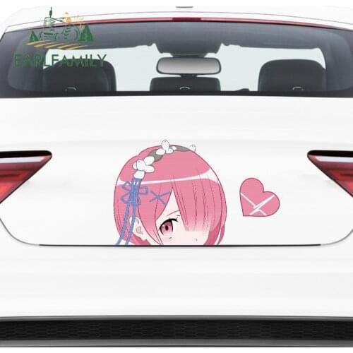 EARLFAMILY 26cm x 17.2cm for Peeking Ram DIY 3D Anime Car Stickers Personality Surfboard Motorcycle Decal Scratch-proof Decor